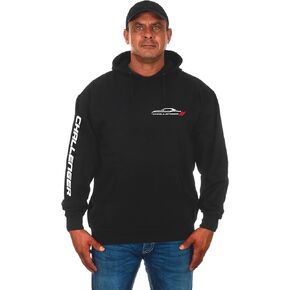JH Design Men’s Dodge Challenger Classic Black Pullover Hoodie Sweatshirt