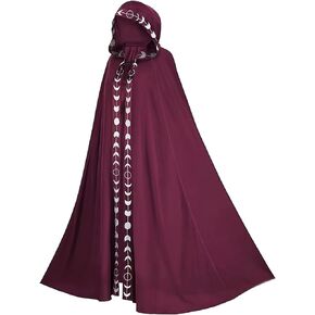 CNECIN Unisex Gothic Mysterious Renaissance Wizard Witch Hooded Cloak Halloween Cosplay Costume Party Cape