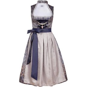 Bavarian Women's Designer Midi Dirndl Marianna Dress 2-Pieces + Apron Size US2-US24