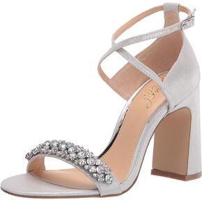 Jewel Badgley Mischka Penny Crystal Embellished Block Heel