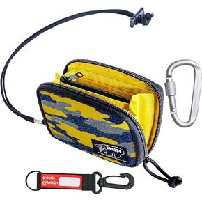 Rough Enough Wallet for Teen Boys Men Card Holder Wallet with Zipper Neck Lanyard Coin Purse Accordion Yellow Camo Canvas