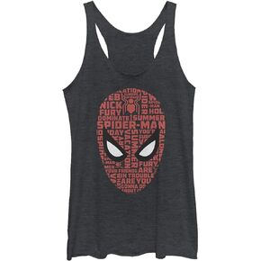 Marvel Spider Word Face Women's Racerback Tank Top