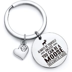 TzrNhm Blossom Moose Lover Jewelry animal Lover Gift nature lover Keychain animal Lover Keychain nature lover Gift