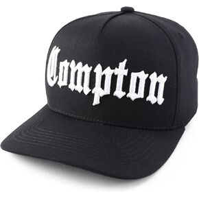 Trendy Apparel Shop Old English Compton City 3D Embroidered 5 Panel Snapback Cap