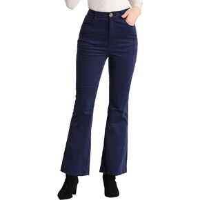 Allegra K Women's Vintage Flare Trousers High Waist Long Bell Bottom Corduroy Pants