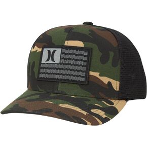 Hurley Men's Hat - Icon Flag Mesh Stretch Fitted Trucker Cap