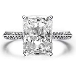 CTDFJRYFF Fashionable imitation 6 carat luxury rectangular 3A zircon engagement ring set with man-made diamonds for women