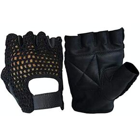 A&H Apparel Leather Net Driving Weight Training Cycling Wheelchair Fitness Gloves
