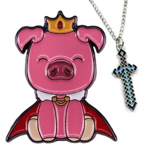 OVCOSER Technoblade دبابيس المفاتيح، Gamer Technoblade Merch Pig سبيكة معدنية المينا بروش مع سلسلة المفاتيح in Kuwait