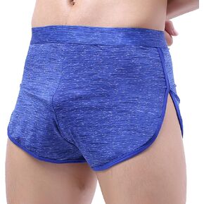 Men's Sexy Boxer Underwear Split Side Low Waist Boxer Briefs Shorts Soft Cool Underpants