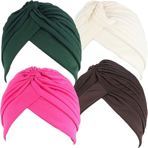 قبعة Qhome للسيدات من Rasta Turban بتصميم هندي على شكل قبعة ملفوفة للرأس وغطاء رأس وعصابة رأس بتصميم طباعة مختلفة in Saudi Arabia