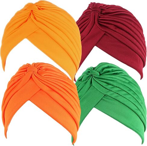 قبعة Qhome للسيدات من Rasta Turban بتصميم هندي على شكل قبعة ملفوفة للرأس وغطاء رأس وعصابة رأس بتصميم طباعة مختلفة in Saudi Arabia
