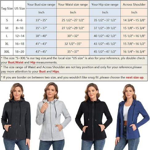 سويت شيرت نسائي بغطاء للرأس بسحاب كامل من PEIQI وأكمام طويلة وجيوب سترة خفيفة الوزن in Kuwait