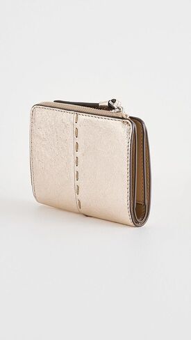 محفظة نسائية من Tory Burch Mcgraw Metallic ثنائية الطي، ذهبية، مقاس واحد in Kuwait