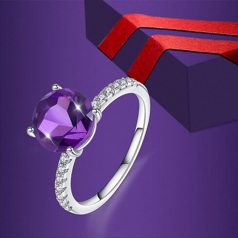 Qitian 925 Sterling Silver Solitaire Engagement Ring For Women With Round Birthstone in Saudi Arabia