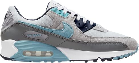 Nike Air Max 90 Men's Shoes (Pure Platinum/Worn Blue, us_Footwear_Size_System, Adult, Men, Numeric, Medium, Numeric_9_Point_5) in Saudi Arabia