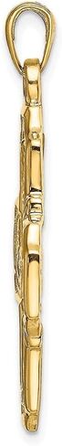 Diamond2Deal 14k Yellow Gold Four-Way Medal Pendant Fine Jewelry for Women (L- 39.25 mm W- 29 mm) in Saudi Arabia