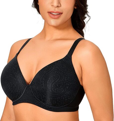 DELIMIRA Women's Wireless Plus Size Seamless Full Coverage Lightly Padded Bra in Saudi Arabia