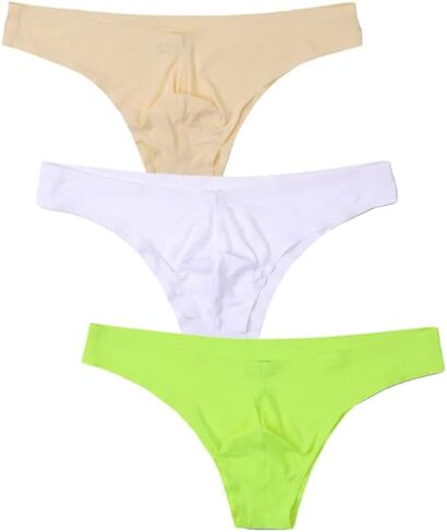 Mens Ice Silk Solid Color Brief Panties Traceless Breathable Bikini Thongs Underwear Low Rise Panties in Saudi Arabia