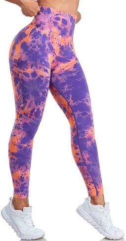 Tie Dye Seamless Leggings for Women High Waist Scrunch Seamless Yoga Pants in Saudi Arabia