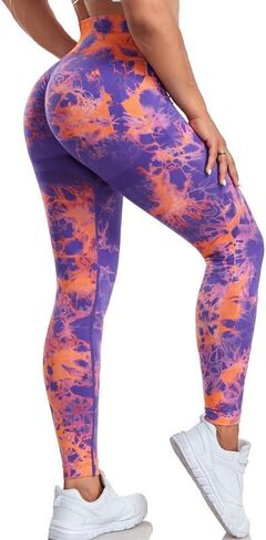 Tie Dye Seamless Leggings for Women High Waist Scrunch Seamless Yoga Pants in Saudi Arabia