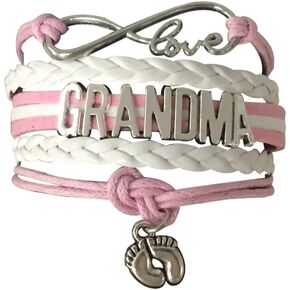 Infinity Collection Grandma Charm Bracelet, Grandma Jewelry- Gift for New Grandmas, Gender Reveal, Mother's Day Present