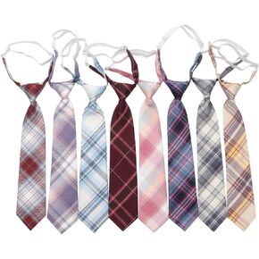 kaxilu Adjustable uniform Neckties for girls Boys Ladies Adjustable Pre- tied tie - 8PCS Bow Ties for Boys ties for uniform