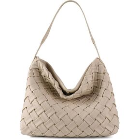 Woven Bag for Women, Vegan Leather Tote Bag, Retro Handbag Purse, Handmade Large Summer Beach Shoulder Bags
