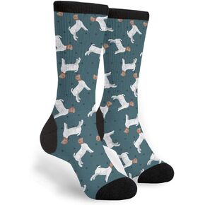 NGFF Polka Dot Boer Goat Men Women Casual Crazy Funny Athletic Sport Colorful Fancy Novelty Graphic Crew Tube Socks