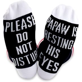 TSOTMO 2 Pairs Papaw Socks Father Grandpa Grandfather Gift Novelty Crew Socks For Daddy New Dad Gift Best Dad Gift