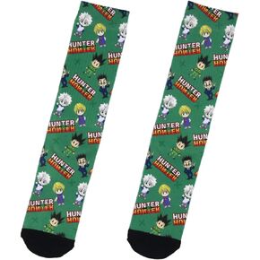 Bioworld Hunter X Hunter Anime Mens' Chibi Characters Sublimated Adult Crew Socks 1 Pair