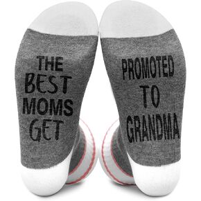 Get Promoted To Grandma Socks, New Grandmother Gifts, Pregnant Announcement Socks Size 5.5-11, Gifts for Families Friends on Mother's Day Birthday Thanksgiving Christmas Day - A26, Gray, 5.5-11 in Kuwait