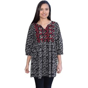 Megha Pure Cotton Hand Embroidered and Printed Tunic Top Blouse