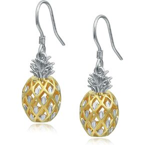 RoseJeopal Pineapple Dangle Earring S925 Hook Hawaiian Hypoallergenic Earring Jewelry for Women Girl