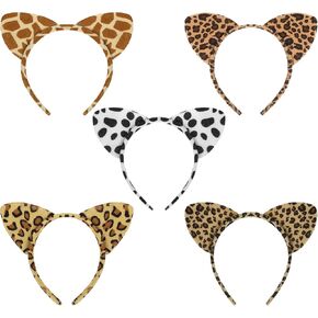 عصابات رأس على شكل قطة من Ondder للنساء، عصابات رأس بطباعة الفهد للفتيات، عصابات رأس لطيفة للحفلات التنكرية in Kuwait