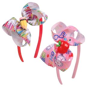 Back to School Headbands Cute Pencil Apple Red and Pink Hair Accessories for Girls and Boys Headband School Hair Bands Gifts 2 Pcs (Red+Pink)
