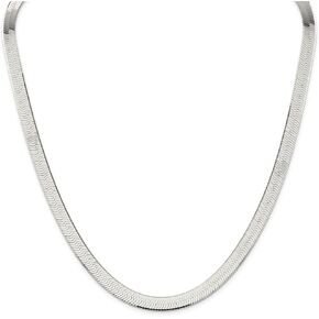 Solid 925 Sterling Silver 8mm Magic Herringbone Chain Necklace - with Secure Lobster Lock Clasp