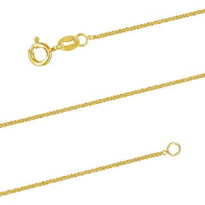 14kt Yellow Gold Plated Sterling Silver 1.3mm Cable Chain Necklace Solid Italian Nickel-Free, 15-24 Inch