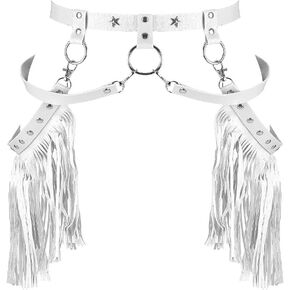 BBOHSS Women's Leather Body Harness Punk Tassel Belt Punk Gothic Belt Dance Carnival Costume Accessories