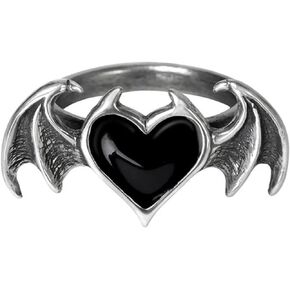 Gothic Vampire Bat Heart Wing Ring Halloween Angel Devil Wings Open Ring Punk Love Demon Peach Band Ring Adjustable Arrow Dragon Wing Statement Rings for Women Men Party Jewelry