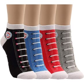 donoba Sneakers Socks Funny Crazy Colorful Ideal Gift Activity For Teen Women 4 pairs