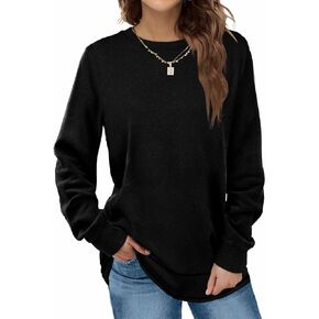 SimpleFun Womens Sweatshirt Crewneck Long Sleeve Trendy Casual Shirts Basic Loose Tunic Tops