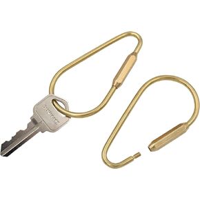 Real Sic Minimalist Brass Pack of 2 Key ring -Key Fob/Keychain - Classy Minimal Key Holder With Screw Closure (2.25-inch)