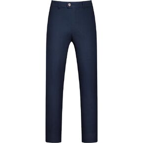 Lars Amadeus Dress Pants for Men's Big and Tall Flat Front Business Formal Trousers