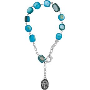 Vatican Imports Catholic One Decade Rosary Bracelet with Natural Stone Beads