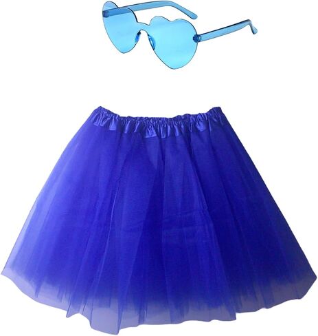 Women's Tulle Skirt Elastic Waist Tutu Skirts Tutus Skirts and Heart Sunglasses for Women in Saudi Arabia