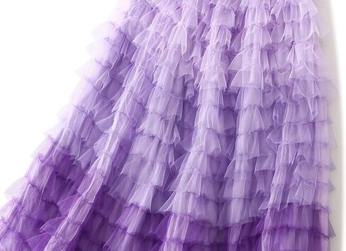 Women's Casual Gradient Color Layered Mesh Cake Skirts Multi-Layered High Waist Gauze Skirt in Saudi Arabia