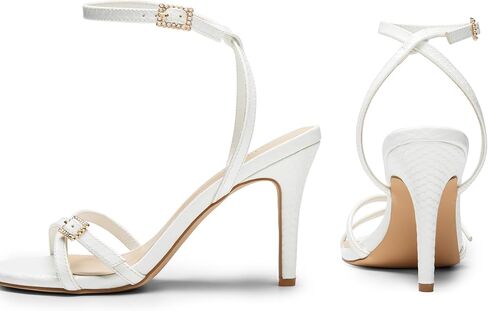 DREAM PAIRS بكعب مدبب للنساء بكعب ستيليتو مثير وشريط للكاحل مقاس 3.7 بوصة صنادل عالية الكعب للحفلات الراقصة in Saudi Arabia