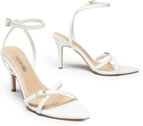 DREAM PAIRS بكعب مدبب للنساء بكعب ستيليتو مثير وشريط للكاحل مقاس 3.7 بوصة صنادل عالية الكعب للحفلات الراقصة in Saudi Arabia