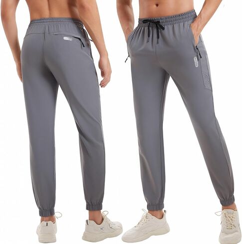 بنطلون رياضي للرجال من Trackpants مع جيوب بسحاب كاجوال للجري سريع الجفاف سروال رياضي S-3XL in Kuwait